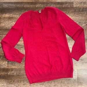 Eddie Bauer Women's V-Neck Sweater in Bold Red